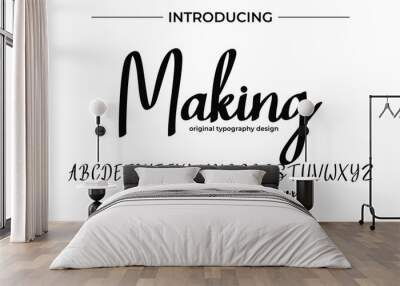 Making Font Stylish brush painted an uppercase vector letters, alphabet, typeface Wall mural