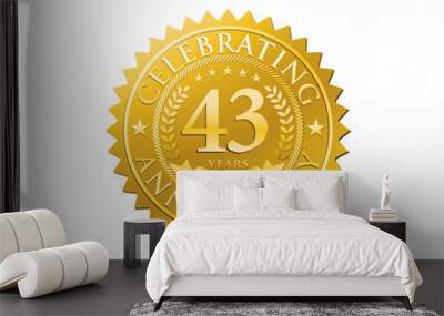 anniversary logo golden emblem 43 Wall mural