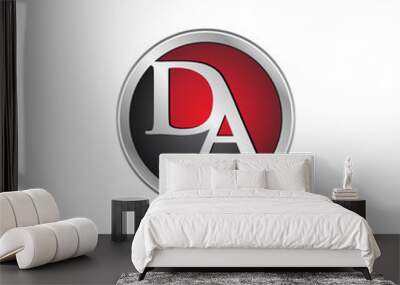 DA initial circle logo red Wall mural