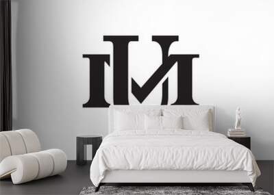 letter m and u monogram logo Wall mural