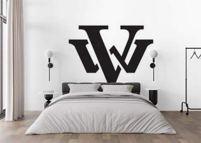 Letter W and V monogram logo Wall mural