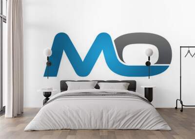 mo company linked letter logo blue Wall mural