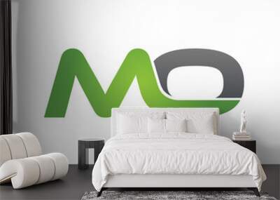 mo company linked letter logo green Wall mural