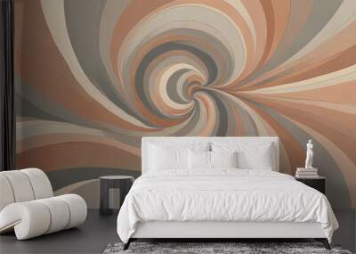 abstract illustration with gentle, swirling patterns in muted colors like beige, soft gray, and light peach Wall mural