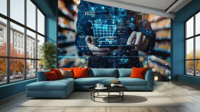 E-commerce, Online Shopping, and Digital Technology Wall mural