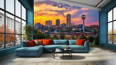 Knoxville, Tennessee Skyline at Sunset Wall mural