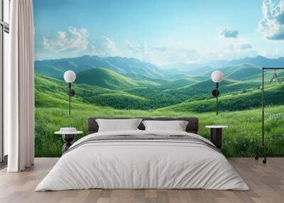 Mountain Meadow Landscape Wall mural