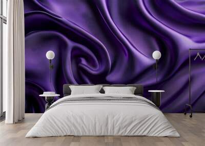 Purple Satin Fabric with Smooth, Elegant Drapes Wall mural