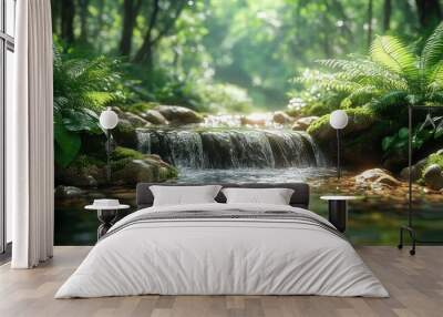 Tranquil Forest Stream Wall mural