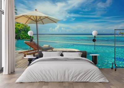 Tropical Getaway: A Relaxing Day by the Infinity Pool Wall mural