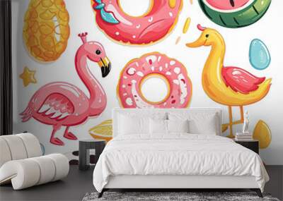 Set of Summer Stuff Wall mural