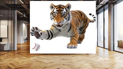 Tiger Playing Baseball Wall mural