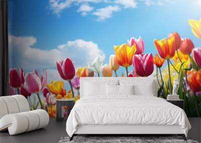 Tulip Flowers Gardens Wall mural