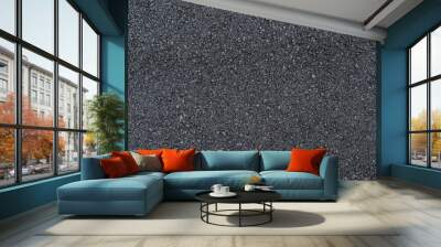 New asphalt texture. A frame filled with the textured surface of dry asphalt, showcasing the detailed pattern Wall mural