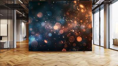 Abstract Background with Glowing Circular Lights and Sparkle Effects Wall mural