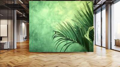 Abstract Green Striped Palm Texture. Nature-inspired Abstract Concept Wall mural