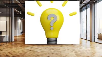 3d render of light bulb with question mark Wall mural