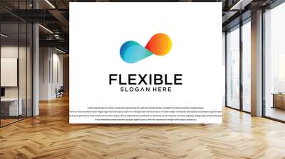 Abstract colorfull flexible logo design with modern concept| premium vector Wall mural