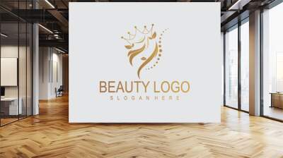 Beauty logo design with creative concept premium vector Wall mural