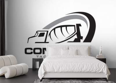 concrete mixer truck logo design Wall mural