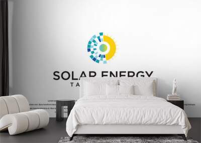 Creative solar energy logo design with modern concept| premium vector Wall mural