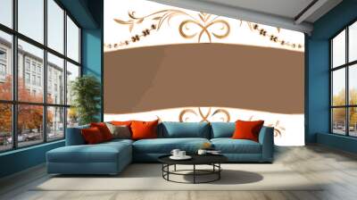 empty brown banner with gold decoration Wall mural