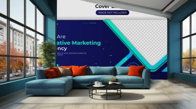 facebook cover banner webinar facebook cover banner online digital marketing business social media business cover post design template Wall mural