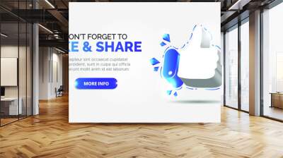 facebook promotion design for like and share. Premium vector Wall mural