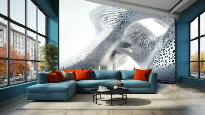 Futuristic Architectural Design with Unique Curved Structures Wall mural