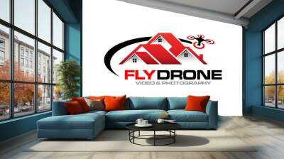 Illustration graphic vector future of drone technology logo design template Wall mural