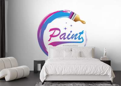 Illustration of graphic vector colors of professional paint company logo design template Wall mural