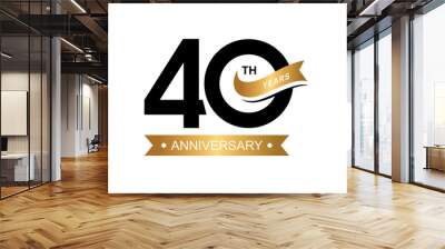 Illustration vector graphic of 40 years anniversary logo design template-05 Wall mural