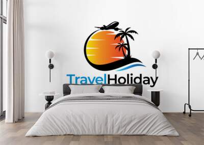 Illustration vector graphic of agency holiday tours and travel for your business company logo design template Wall mural