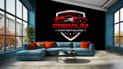 Illustration vector graphic of auto detailing servis logo design template-06 Wall mural