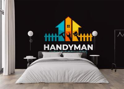 Illustration vector graphic of Construction, home repair, and Building Logo Design template-01 Wall mural