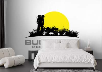 Illustration vector graphic of disinfection service and pest control logo design template-09 Wall mural