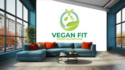 Illustration vector graphic of health diet nutrition concept Logo Design template Wall mural