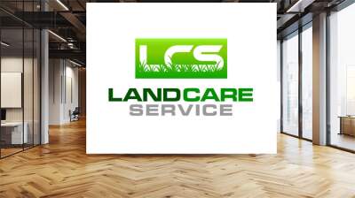 Illustration vector graphic of lawn care, landscape, grass concept logo design template-10 Wall mural