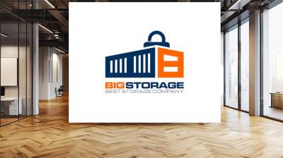 Illustration vector graphic of self storage company logo design template Wall mural