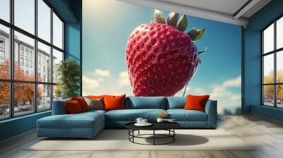 Ilusration of fresh strawberries Wall mural