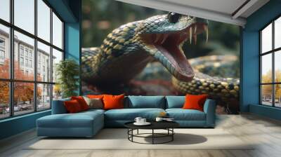 Serpent Strategies: Observing Snake Predatory Behavior Wall mural