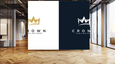 Simple crown logo royal king queen vector symbol| premium vector Wall mural