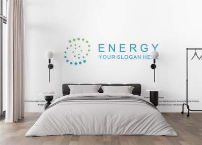 Simple energy logo design with modern style| electrical logo| green energy| premium vector Wall mural