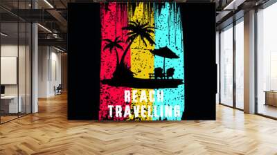 travelling mood on concept t shirt design Wall mural