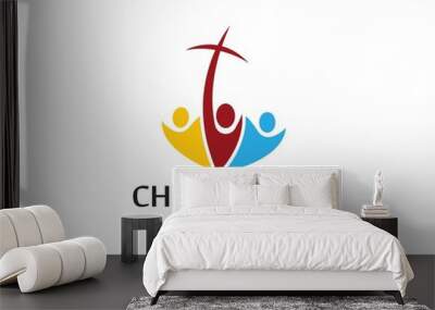 Christ logo or icon template simple creative design Wall mural