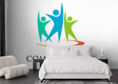 Community people logo vector symbol Wall mural