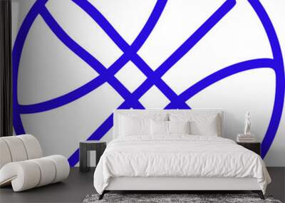 basketball with even seam lines, icon outline Wall mural