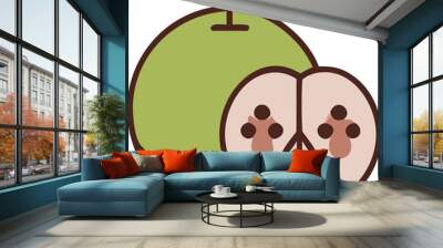 fruit, icon colored outline Wall mural