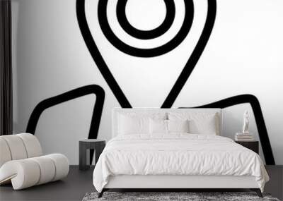 gps, icon outline Wall mural