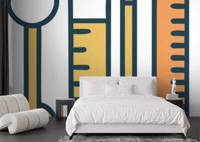 medical instruments, icon colored outline Wall mural